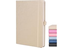 BEINUSHOR Dotted Notebook A5, Dot Grid Journal with Premium 120GSM Thick Paper - Hardcover Dotted Notebook Vegan Leather, Pen Holder, Inner Pocket, 160 Dot Pages Journal Notebook