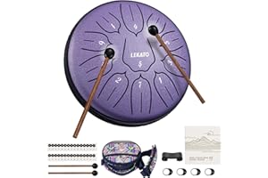 LEKATO Stalowy bęben językowy (15 cm, 11 ton, klucz D), mini uchwyt ze stopu stali z torbą do przenoszenia, z rozcięciem, eteryczny bęben do uzdrawiania medytacji, balmy Hank TankDrum, prezenty dla