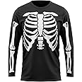 Purple Print House Skeleton T Shirt for Men Women Kids, Halloween Costumes, Fancy Dress, Long Sleeve Party Outfit Matching Family Halloween Tshirts