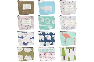 GENHH 12 Stük Mini Geldbörse Kinder, Kleiner Geldbeutel Damen, Kinder Münzbörse Kleine Münzbeutel Kosmetiktaschei Täschchen mit Reißverschluss Coin Purse Wallet für Kosmetik Münzen Karten Schlüssel