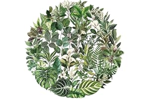 Canollo 50 Stück Grün Pflanzen Aufkleber, Pflanzen Scrapbooking Aufkleber, Mini Größe Natur Blattaufkleber, Pflanze Dekorative Sticker für Fotoalbum, Sammelalbum, Laptops, Handyhüllen