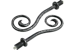 LIEDECO Endstück, Endknopf - Spirale für Gardinenstangen mit 16 mm ø Esperanca | schwarz-Silber | 2 Stück