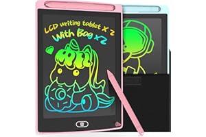 LEYAOYAO 2 Pack LCD Writing Tablet 8.5inch with Bag - Colorful Screen Doodle Pad Drawing Board Learning Educational Toy - Gift for Kids 3-6 Years Old Girl Boy (Blue+Pink)