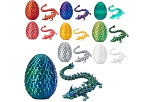 VIMAZ 3D Printed Dragon with Egg,3D Printed Gem Dragon with Detachable Mystery Dragon Scale Egg Kids Adults Fidget Toys for Autism/ADHD 11.8'' Gem Dragon 5.1'' Scale Egg,3D dragon