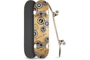 BESTIAL WOLF Skates with CRANDON 8 Pulgadas valido para Principiantes y Profesionales de Skateboard Tabla + Lija + Truck + Ruedas, Madera de Arce Canadiense 7 Capas (Madness)