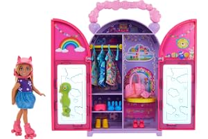 Barbie Chelsea Doll & Closet Toy Playset with 15 Pieces Clothes & Accessories Included, Foldable Set for On-The-Go Play & Storage