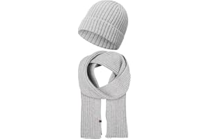 Indicode Unisex Geyser Winter-Set Mütze & Schal | Strick Wintermütze Winterschal