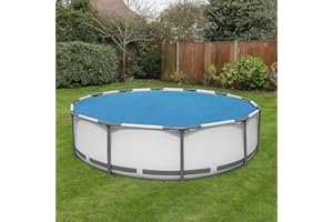 SUDS-ONLINE 10ft Round Solar Pool Cover, Swimming Pool Blanket, Blue, for Above Ground Inflatable, Steel frame and Inground Pools HEAVY DUTY 200 MICRON