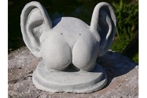 ‎STEINFIGURENWELT GIEBEN Steinfigur ARSCH mit OHREN aus STEINGUSS für SCHREIBTISCH massiv Frostfrei