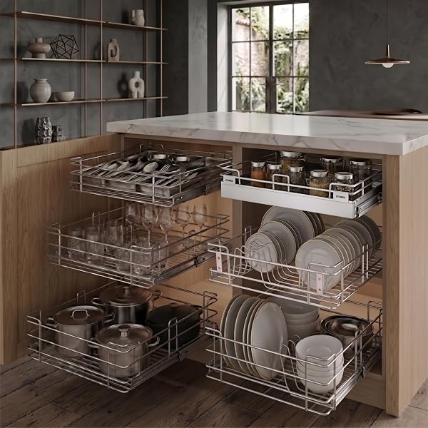 Hettich Stainless Steel Wire Plain Multipurpose Basket for Modular Hettich Stainless Steel Wire Plain Multipurpose Basket for Modular