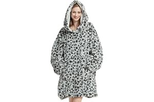 softan Decke Hoodie, übergroße tragbare Decke für Erwachsene Männer Frauen, super gemütlich warm und weich Kapuze Decke Sweatshirt, Kunstfell Decke Sweatshirt mit großer Tasche