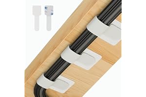Abnii 50 fascette fermacavi da mettere sotto la scrivania, autoadesive, con gancio e anello, organizer per cavi per TV, PC, laptop, Ethernet, desktop, colore bianco, piccole