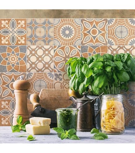 20 adesivi per piastrelle da cucina e bagno, adesivi murali in PVC impermeabili, decorazione autoadesiva (10x10 cm, blu) | Leroy Merlin