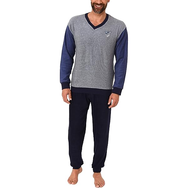 Normann Herren Frottee Pyjama Langarm - Kuschelig Warm Auch In Übergrößen