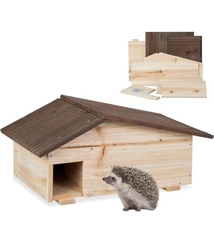 dobar® 22222e egelhuis als bouwpakket, egelslaaphuis van massief hout, egelholte voor de tuin