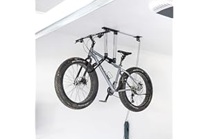 StoreYourBoard Bike Hoist, No-Slip Bicycle Ceiling Storage, Heavy-Duty Garage Pulley Lift System, Road, MTB, Fat Tire, Ebike Hanger