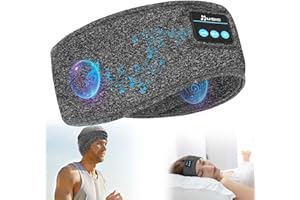 flintronic Słuchawki Bluetooth do spania, bezprzewodowe słuchawki do spania z głośnikiem stereo HD, dla mężczyzn/kobiet, słuchawki Bluetooth w opasce na głowę do spania, bezsenności, sportu (szare)