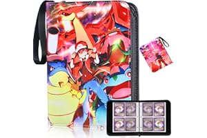 DYDHRER Sammelkarten Album 520 Karten,4 Taschen 65 Seiten,Sammelalbum Karten,Transparent Karten Sammelalbum,Groß Kapazität Sammelkarten Ordner,Sammelkarten,Wasserdicht PU Leder Card Collection Sammelalbum