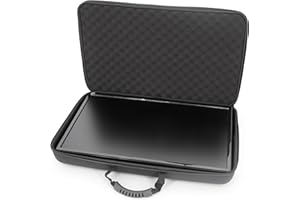 CASEMATIX Portable Monitor Case for 15.6" to 24" Gaming Monitors or Laptops, Hard Shell EVA TV Screen Cover with Padded Foam, Fits Accessories for 15.6 to 17.3 Inch Screens (Black)