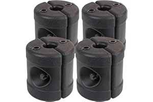 Montafox Set di 4 Pesi per Gazebo per Tende Padiglione trampolini - Possono Essere riempiti con Acqua o Sabbia, Colore: Nero