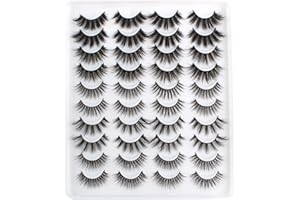 Oreola Sztuczne rzęsy Wispy wielokrotnego użytku, 20 par sztucznych rzęs, zestaw 5 stylów, sztuczne rzęsy Mink, naturalny wygląd, długie rzęsy