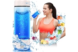 Roylvan Hydrogen Water Bottle, Rechargeable Portable Hydrogen Water Machine Improve Water Quality in 3 Minutes 420ml Hydrogen Water Bottle Generator for Home, Office, Travel and Daily Drinking, White