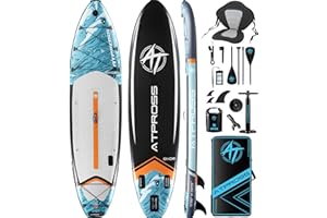 ATPROSS 11'6"x35" Inflatable Stand Up Paddle Board 450LBS Weight Capacity Extra Wide Non-Slip Stable Deck Adult SUP,Premium Accessories Kit & Backpackfor Yoga, Fishing, Surf