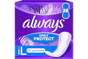 Always Dailies Protect Protège-Slips Long 26 Unités, 0% de parfum, Confortable Avec Cœur Absorbant
