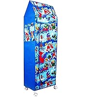 Ebee Multipurpose 6 Shelve Baby Wardrobe, Foldable, (Unbreakable Material) (Blue)
