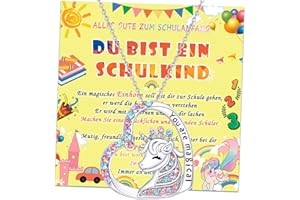 a ray of sunshine Einhorn Halskette Schulkind 2025,Schulanfang Glücksbringer Erster Schultag,Einschulung Schultüte Füllung Geschenk,Schulanfang Geschenke zur Einschulung Mädchen