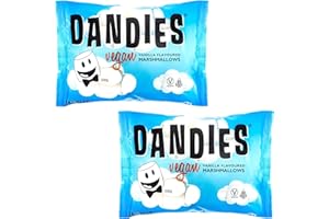 HER FLAVOUR Dandies Light and Fluffy Vegan Marshmallows | Perfect for Barbeque | Bonfire | Roast | Toasting | Smores or Just Snacking | American Style | Suitable For Vegetarian | Gelatine Free | 200g | Pack of 2