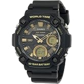 Casio AEQ-120W-9AVDF Wristwatch, Black, Standard