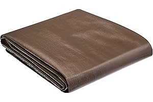 AmazonCommercial Bâche imperméable multi-usage en polyéthylène, 3,6 x 7,3 m, épaisseur 10 MIL, Marron/Argenté, Lot de 1