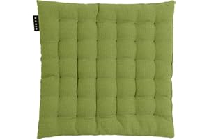‎LINUM LINUM Pepper Elegantes Sitzkissen für Indoor und Outdoor 40x40 cm, 100% Baumwolle, Waschbar, Moosgrün
