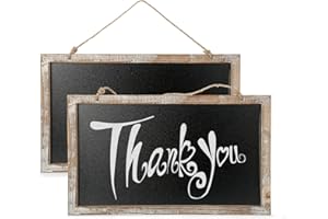 BESTOOL 2 pizarras decorativas, pizarras infantiles, pizarras de madera para carteles rústicos de boda, despensa y decoración de pared (27 x 45 cm)