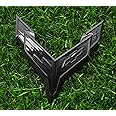 NATUBAS Front Bumper Emblem Carbon Flash Badge Replacement for 2020+ Chevrolet C8 Corvette GM 84657780 (Glossy Black)