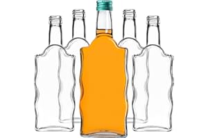KADAX Botellas de cristal de 500 ml, 10 unidades, botellas vacías con tapón de rosca, pequeñas botellas de licor para rellenar, botellas de vino de cristal, botellas decorativas (verde)