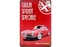 LUCKYLINDE Targa in metallo retrò – Vintage Auto Officina Service Targa adatto per appassionati di auto Alfa Romeo 30 x 20 cm