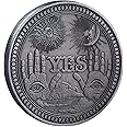 DELITLS Yes No Challenge Coin Collector's Medallion Souvenir, Decision Maker(Silver)