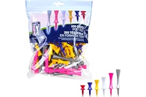 PGA Tour 200 Castle Golf Tees - Red/Yellow/Blue/Pink/Gray