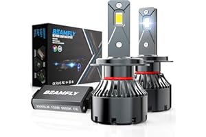 Lampadine H7 LED 20000LM, BEAMFLY Lampadina Fari Auto +500% 120W 12V 6000K Luce Bianca Forte