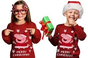 United Labels Peppa Pig Pull de Noël en tricot pour enfants Rouge