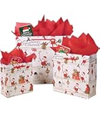 Sacchetti Regalo Natale Oro - Confezione Da 12 Con Carta Velina, Per Feste E Occasioni Speciali