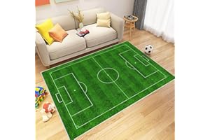 VHCLYBJU Tappetino per campo da calcio Tappeto per campo da calcio Tappeto per camera da letto per bambini Campo da calcio Tappeto per area giochi per bambini Tappetino a tema sportivo Ta