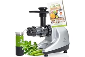 ‎NUTRILOVERS Nutrilovers Slow Juicer DEUTSCHE MARKE Entsafter Obst und Gemüse mit Pressring BPA-frei | Sellerie, Selleriesaft, Weizengras, Kräuter Grüne Detox Säfte | Saftpresse Entsafter elektrisch