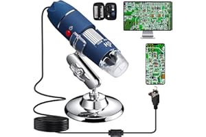 Bysameyee 2K 2MP HD Microscope USB, Endoscope Caméra d'inspection Microscope Numérique à Grossissement 40X à 1000X avec étui de Transport, Compatible avec Windows 7 8 10, Mac, Linux, Android