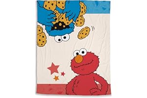 NICI Sesame Street Cookie Monster and Elmo Fleece Blanket Red 41978