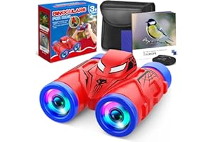 DREAMLANDIA Spider Fernglas Kinder, Spielzeug ab 3-10 Jahre Mini Fernglas mit Kompass, Vogelbeobachtung Broschüre, Weihnachten Geschenk für Kleine Jungen und Mädchen Man Kinderfernglas für Wandern, Camping