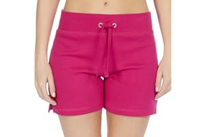 LABEL YOUR LOVE Womens Ladies Girl Cotton Beach Shorts Hot Pants Holiday Summer Hot Pink Large - 16/18