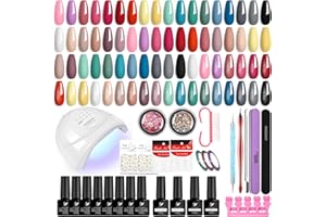 Phoenixy Kit Uñas Semipermanentes, 24 Colores Uñas Semipermanentes Set Completo con 48W Lampara Uñas Semipermanentes, Regalos para Mujeres Kit Manicura Semipermanente
